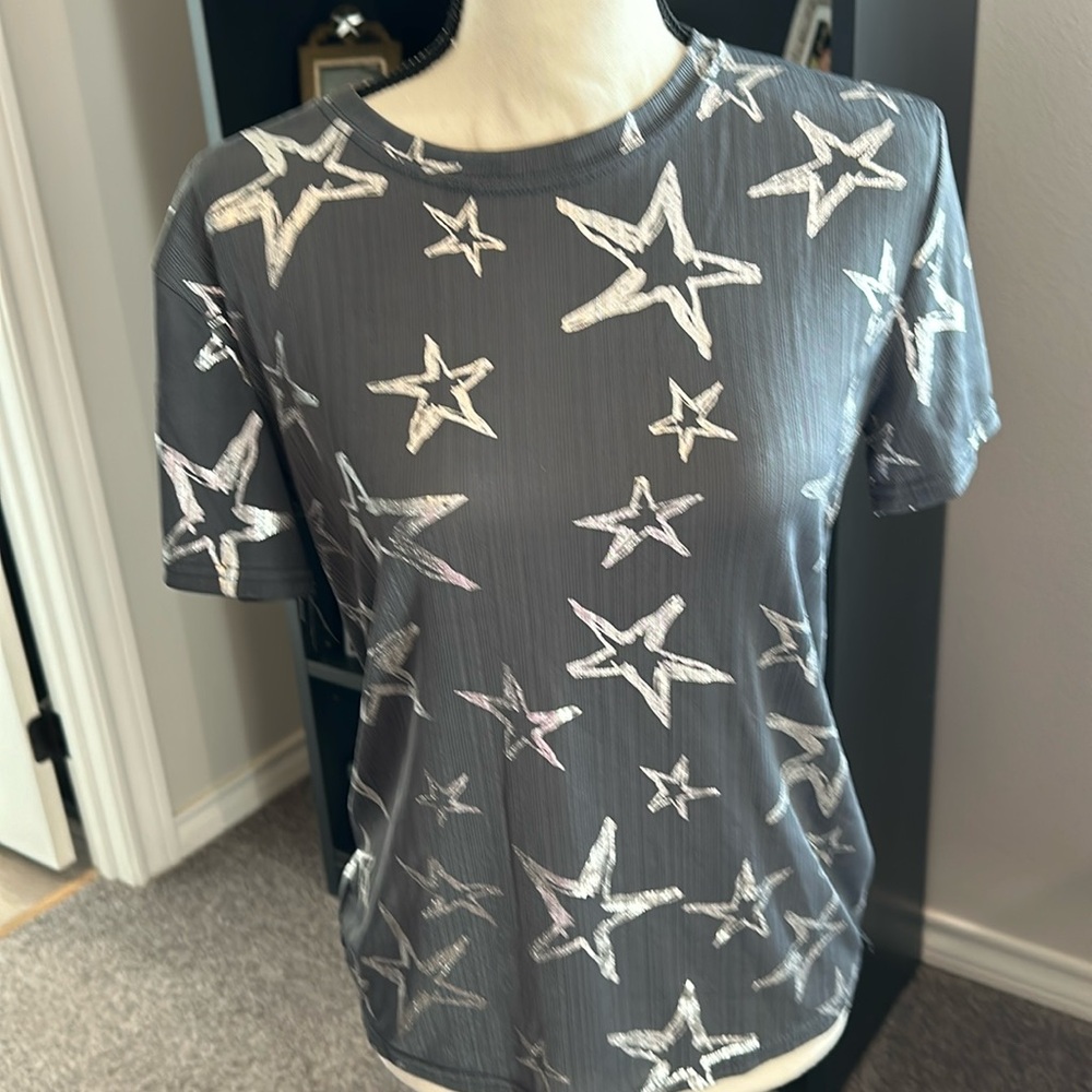 Ribbed, star t-shirt